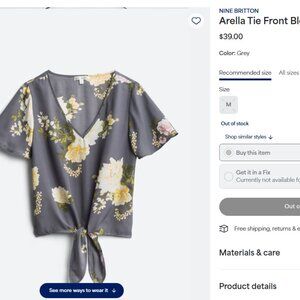 Nine Britton Arella Tie Front Blouse